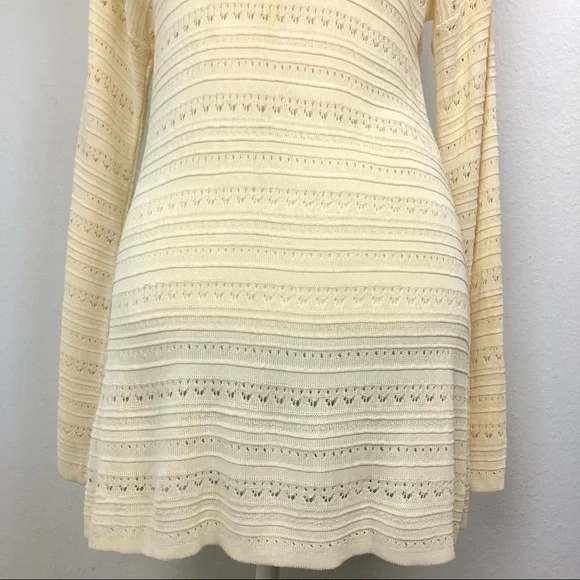 FENDI Bell Sleeve Tea Dye Knit Lace Cardigan 42 M